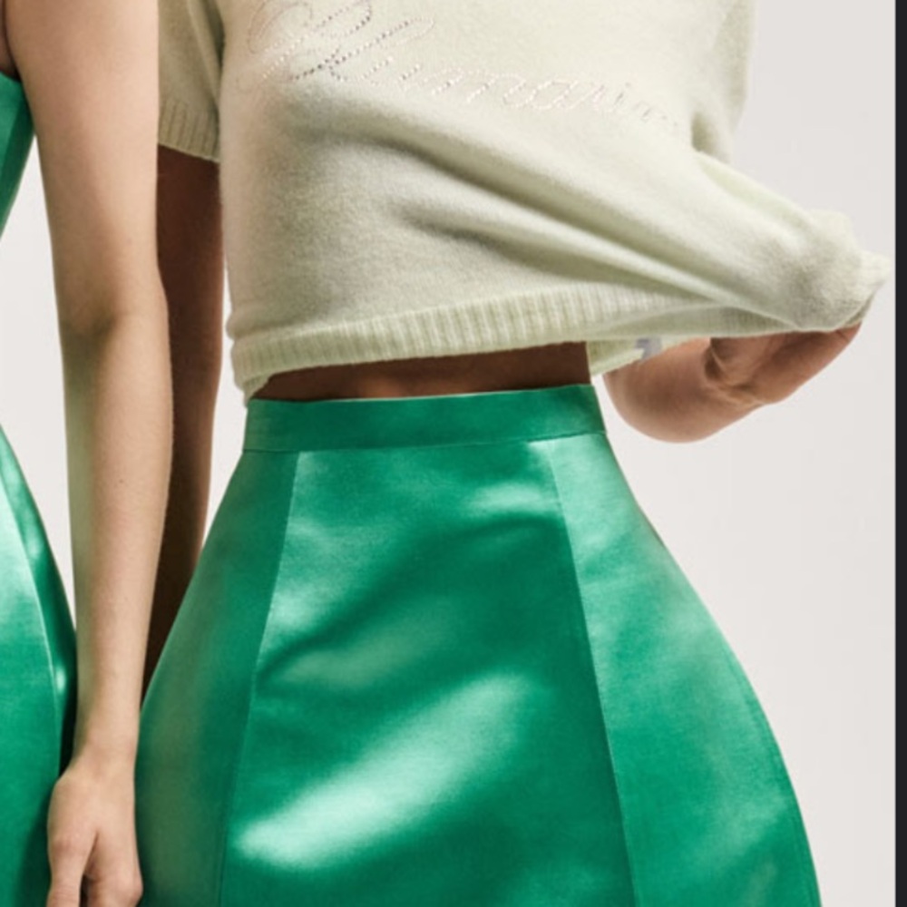 Z-Side Satin Skirt – Size S – Made in Italy – Cotton Viscose Blend